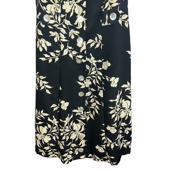 Vintage 90's VIRGO Floral Black Button Front Maxi Dress - Picture 7 of 10